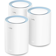 Cudy AC1200 Visa mājas tīklveida WiFi sistēma, AC1200 divjoslu WiFi maršrutētājs, diapazona pagarinātājs, VPN, DNS over TLS, IPv6, DDNS, M1200 3-Pack