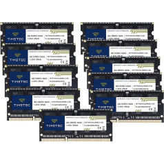 Timetec Hynix IC DDR3L 1600MHz PC3-12800 DDR3L 1600MHz 1.35V CL11 2Rx8 Dual Rank 204 Pin SODIMM klēpjdatoru portatīvo datoru operatīvās atmiņas moduļa atjaunināšana (1600MHz 80GB komplekts (10x8GB) SODIMM)