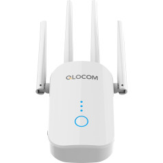 QLOCOM WLAN pastiprinātājs 1200M Repeater Dual Band Booster ar WPS Dowbjhtplqbhui