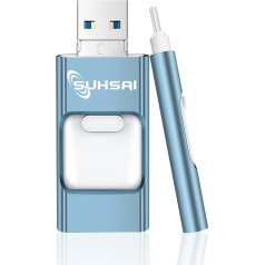 SUHSAI 4 in 1 USB zibatmiņas disks 512GB USB 3.0 zibatmiņas diskdziņš High Speed Pen Drive Thumb Drive Photo Stick Speed Drive priekš PC Laptop iPad Android Tablet (Sky Blue)