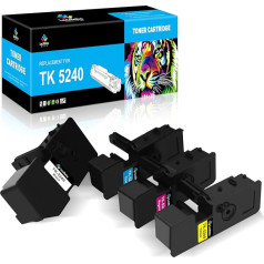 LeciRoba TK-5240 for Kyocera Toner TK5240 and M5526cdn Toner for Kyocera Ecosys P5026cdn Kyocera Ecosys P5026cdw Kyocera Ecosys M5526cdn Kyocera Ecosys M5526cdw (Pack of 4, 1Black/1Cyan) 11 1 1