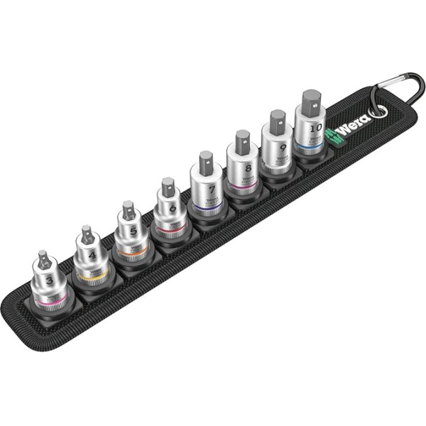 Wera 05003971001 Belt B 2 Zyklop in-Hex bitu uzgaļu komplekts, melns, 3/8 collas