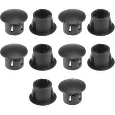 sourcingmap Hold Plugs, 10 gab 7.8mm x 8mm melna neilona apaļa snap paneļa bloķēšanas caurumu aizbāžņi 10pcs