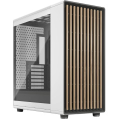 Fractal Design North XL Chalk White TG- iekļauti trīs 140 mm Aspect PWM ventilatori- C tipa USB- EATX gaisa plūsmas pilns pilns tornis datorspēļu spēļu korpuss