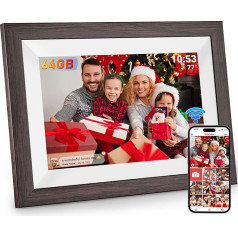 Hesmor 64 GB Frameo Digital Picture Frame WiFi 10,1 collu 1280 x 800 IPS LCD skārienjūtīgais ekrāns, automātiskais pagrieziens un audio, koplietošana ar fotogrāfijām vai video jebkurā vietā, izmantojot Frameo lietotni, elektroniskais bilžu rām