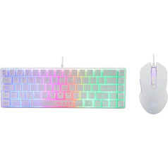 The G-Lab - Combo Hydrogen - Spēļu tastatūra 60% Wired RGB Backlit Azerty Compact Format + RGB 6 pogas 6200 DPI Gaming Mouse - PC/PS4/PS5 - Balta