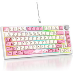 SbocKeeb Custom Gaming Keyboard 75 procentu karstā nomaiņa, vadu mehāniskā RGB tastatūra ar blīvējumu un skaņu absorbējošiem spilventiņiem Programmējama American QWERTY V400 Yinghua