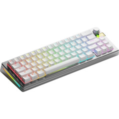 Glorious Gaming GMMK 3 PRO HE: Drahtlose Tastatur mit Rapid Trigger, Hall-Effekt, Aluminiumgehäuse, 8K-Abrufrate, Hot-Swap (MX- & HE-Schalter), anpassbare Auslösung, Kompakt 65 %, USA QWERTY - Silber