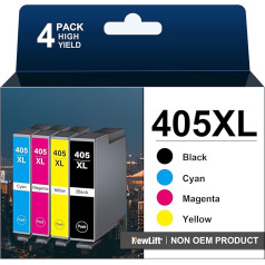 NewLift 405XL printeru kasetnes Epson 405 priekš Epson 405xl Multipack priekš WF 4820 printeru kasetnes WF-3825DWF WF-3820DWF WF-4825DWF WF-4830DTWF WF-7830DTWF WF-7835DTWF (4 iepakojumi)