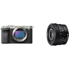 Sony Alpha 7C II bezspoguļa pilna kadra kamera ar SEL40F25G (kompakta, 33 MP, reāllaika autofokuss, 10 BPS, 4K video, noliekts LCD skārienjūtīgais ekrāns) Sudraba/melna krāsā