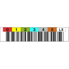 LTO 8 uzlīmju horizontālo numuru diapazons 000000-000099