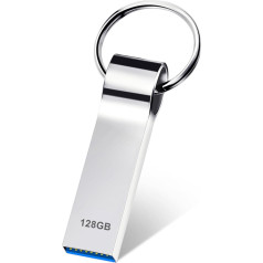 Vicylif USB zibatmiņas karte 128 GB ātrgaitas atmiņas karte Memory Stick 3.0 Mini USB zibatmiņas sudraba krāsā USB datoru datoriem datu pārsūtīšanai