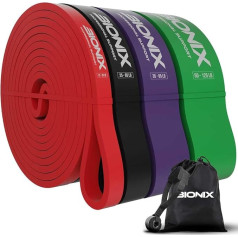 Bionix pretestības joslas Pull-Up Bands komplekts Dažādu līmeņu biezums, smagas stiepšanās lentes vingrinājumiem, treniņiem, kalistenikai, spēka celšanai, Crossfit, muskuļu veidošanai, jogai - vīriešiem un sievietēm