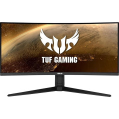 ASUS TUF Gaming VG34VQL1B, 34 collu UWQHD izliekts monitors, 165 Hz, 1 ms MPRT, FreeSync Premium, DisplayHDR 400, VA panelis, 21:9, 3440 x 1440, DisplayPort, HDMI, USB, ergonomisks, melns