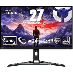 Lenovo Legion R27qe | 27 collu QHD spēļu monitors | 2560x1440 | 180 Hz | 450 nitu | 0,5 ms reakcijas laiks | HDMI | DisplayPort | AMD FreeSync | Black