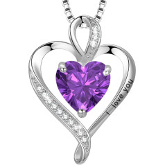 LAVUMO Herz Kette Damen Silber 925 I love you Halskette Damen Personalisierter schmuck Geschenke für Frauen Frau MaMa Freundin an Geburtstags Valentinstag Weihnachten Muttertag Mit Rose Geschenkbox