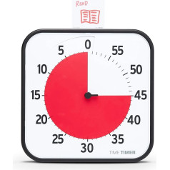 TIME TIMER Original Large 30 x 30 cm - 60 minūšu vizuālais analogais pulksteņa taimeris - papildu akustiskais modinātājs (skaļuma regulēšana), bez skaļa tikšķināšanas, laika vadības ierīce (melns)