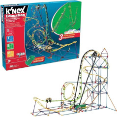 K'NEX Education STEM Explorations Roller Coaster konstruktoru komplekts 8+ gadu vecumam, 546 gabaliņi, konstruēšanas un izglītojoša rotaļlieta