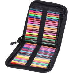 GOTOTOP Akvareļu zīmuļu organizators 72 slots Pen Bag ietilpības krāsojamo zīmuļu soma Pencil Bag skolai, birojam, ceļošanai (72 slots), melns, gadījuma rakstura