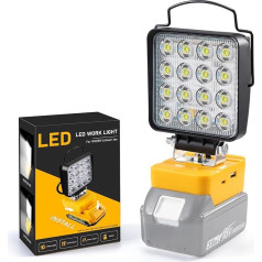 Akumulatora lampa Makita 18 V, 48 W 4800 LM bezvadu LED darba gaismas akumulators, pārnēsājams prožektors ar 2 spilgtuma režīmiem, mini lampa būvlaukuma uzturēšanai, kempingiem