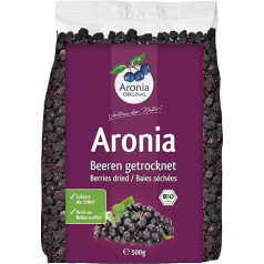 Aronia ORIGINAL Aronijas ogas žāvētas 500 g | Maigi žāvētas ogas | Vegāniskās, bez konservantiem, bez pievienotā cukura (saskaņā ar likumu)