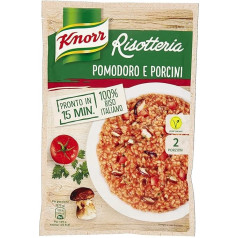 3x Knorr Risotto Pomodoro e Porcini 175 g 100% itališki ryžiai su pomidorais ir Porcini grybais Paruošti patiekalai Ryžių patiekalai