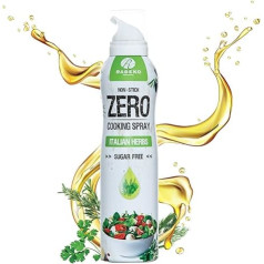 Rabeko Zero Cooking Spray mazkaloriju itāļu garšaugi 800 porcijas, 2 kcal uz smidzinātāju, pannas aerosols cepšanai, grilēšanai un cepšanai, bez piedevām, bez cukura, nesadalāms cepšanas līdzeklis, nesatur lipekli, bez lipekļa