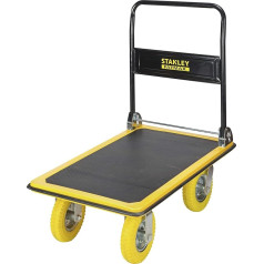 STANLEY Fatmax FXWT-704 saliekamie tērauda platformas ratiņi, 300 kg kravnesība, transportēšanas ratiņi, uzglabāšanas ratiņi, paku ratiņi, platformas izmēri 90,5 x 60,5 cm, pret caurduršanu aizsargāti riteņi, neslīdoši