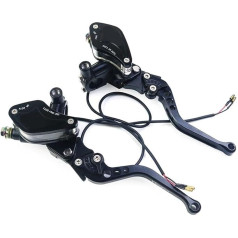 Motorrad Bremskupplungshebel For K1200R GROM DIO Repsol Motorrad Flüssigkeit Reservoir Bremse Master Zylinder Kupplung Hydraulische Kraftstoff Tank Hebe 22mm Verstellbar faltbar(Black one pair)