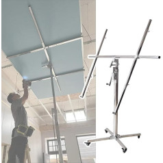 Rigips 165 lbs Heavy Duty Sheetrock Lift Drywall pacelšanas platforma - rokas Drywall pacelšanas platforma DIY - Drywall pacelšanas platforma 11 ft 16 collu pacelšanas platforma (H 3,7 m / 145,6 in / 12,1 ft)