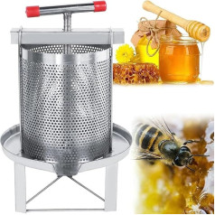 Manual Iron Honey Press, Honey Presser Beeswax Extractor, Stainless Steel Manual Honey Press Extractor Beekeeping Tool for Wine Honey and Juice Making