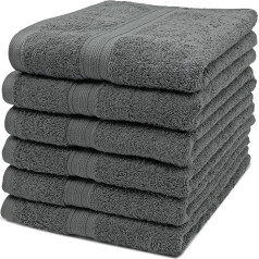 ZOLLNER 6 roku dvieļu komplekts 100% kokvilna 500 g/m² Aptuveni 50 x 100 cm pelēks