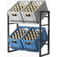 pickpiff dzērienu kastes statīvs, 4 kastes brīvi stāvošs kastes statīvs, alus statīvs, neatkarīgs dzērienu statīvs, virtuves plaukts, drēbju glabāšanas statīvs dzīvojamai istabai, guļamistabai, virtuvei, vīna pagrabam