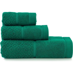 ZWOLTEX Hand Towel Sets - Bath Towel - Hand Towel - Guest Towel I 100% Egyptian Cotton I Made in EU I Makao Collection Colour: Billiards (140 x 70 + 100 x 50 + 50 x 30)