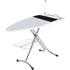 Luxor Plus Ironing Board - Made in Italy - 123 x 48 cm - Chrome-plated Steel Ironing Board - Padded Lid with Fireproof Area