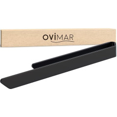 ovimar Svenskoya Rokas dvieļu turētājs no slīpēta alumīnija, melns | Līmēšanai | 40 cm | Moderns, vienkāršs dizains | Dvieļu turētājs bez urbšanas | Tējas dvielīšiem vai dvieļiem vannas istabā vai virtuvē