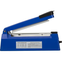 Impulse Heat Sealer Food Sealer Machines Film Sealing Machine for PP and PE Plastic Bag Sealer 300 mm 350 W Metal/ABS (Blue, 12 Inches)