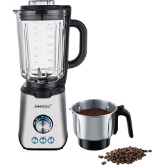 Steba MX 4 PLUS Stand Mixer | 1200 W augstas veiktspējas motors | Karstumizturīgs stikla trauks ar 1,75 L tilpumu | 3 automātiskās programmas (Smūtijs, Ledus drupināšana, Impulsa poga) | 6 asmeņi no nerūsējošā tērauda