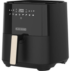 Black+Decker - Karstā gaisa fritēze BXAF5000E | 1300W | 5L ietilpība | 8 iepriekš iestatītas programmas | 99% tauku samazinājums | Neslīpo grozs, viegli tīrāms