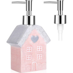 Seifenspenderpumpe, Keramik, nachfüllbar, Seifenspenderflaschen, für Flüssigseife, Shampoo, Duschgel, Handspender, mit 2 abnehmbaren Pumpköpfen, 400 ml