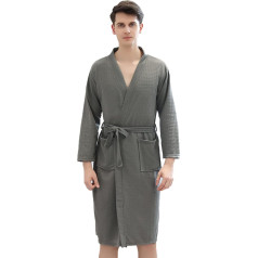 Jamron Men's Women's Couples Waffle Bathrobe Breathable Spa Hotel Kimonno Dresses Homewear