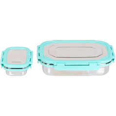 Nerūsējošā tērauda Bento Box Necaurlaidīgs liels ar uzkodu konteineru 2 in 1 Bento Box Izturīgs videi draudzīgs metāla Tiffin darbam birojā Camping (4 kausi)