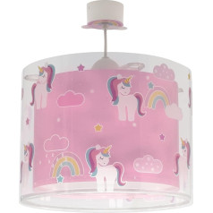 Dalber Lampa Bērnu istaba, Bērnu lampa, Bērnu lampa, Piekaramais gaismeklis, Griestu gaisma, Bērnu istaba, Vienradži, Dzīvnieki, Vienradži, 41592, E27, Rozā krāsa