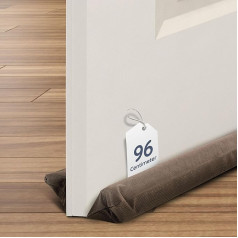 CUQOO Draught Excluder zem durvīm, brūns, 96 cm, 96 cm, smags, divpusējs, abpusējs Draught Excluder iekšdurvīm | 5 cm bieza putuplasta sloksne bloķē par 50 % vairāk trokšņa un vēja | Putekļizturīgs