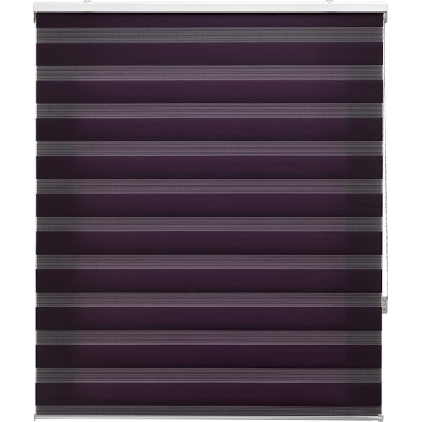 Blindecor | Nakts un diena Izmērīta divslāņu rullo žalūzijas Violeta 110 x 250 cm (platums x augstums) Auduma izmērs 107 x 245 cm Žalūzijas logiem