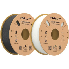 Creality Hyper PLA filamenta komplekts, 1,75 mm, 2 kg, K1 Max/Ender 3 V3 SE/KE, 3D printeru filaments PLA, paredzēts augstam ātrumam 30-600 mm/s, izmēru precizitāte ±0,03 mm, balts un melns