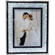 Sudraba mirdzums Bling Crushed Diamond displejs | A4 20 x 25 cm Sienas galerija Gaisma 20 x 25 cm Izgaismots bilžu rāmja statīvs viesistabai Birojs Mājas dekorēšana Ornaments | Kāzu dzimšanas diena Dāvana