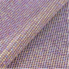 24 x 40 cm Stikla kristāla AB kristāli Mesh lentes Hotfix Glitter Rhinestone lentes uzlīmes loksnes Crystal AB Hotfix dizains