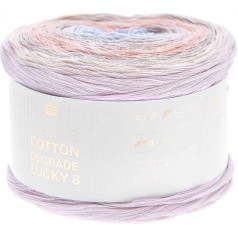 Rico Design Bobbel Creative Cotton Degrade Lucky 8 Marshmallow (09), 200 g gradientinė vilna nėrimui ir mezgimui