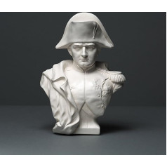 Napoleona Bonaparta skulptūra no augstas kvalitātes zellāna, roku darbs, ražota Vācijā, krūšutēls baltā krāsā, 21 cm